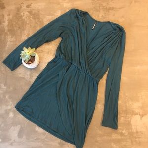 Rayon/Spandex mock wrap dress